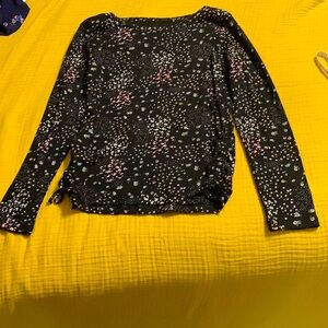 NWT Thereabouts black Floral Girl’s shirt size 16